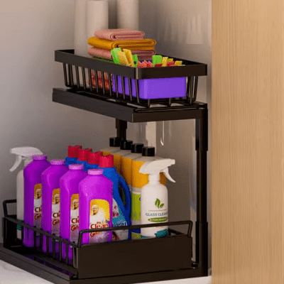 Rangement salle de bain - RackCabinetOrganizer™ - Noir